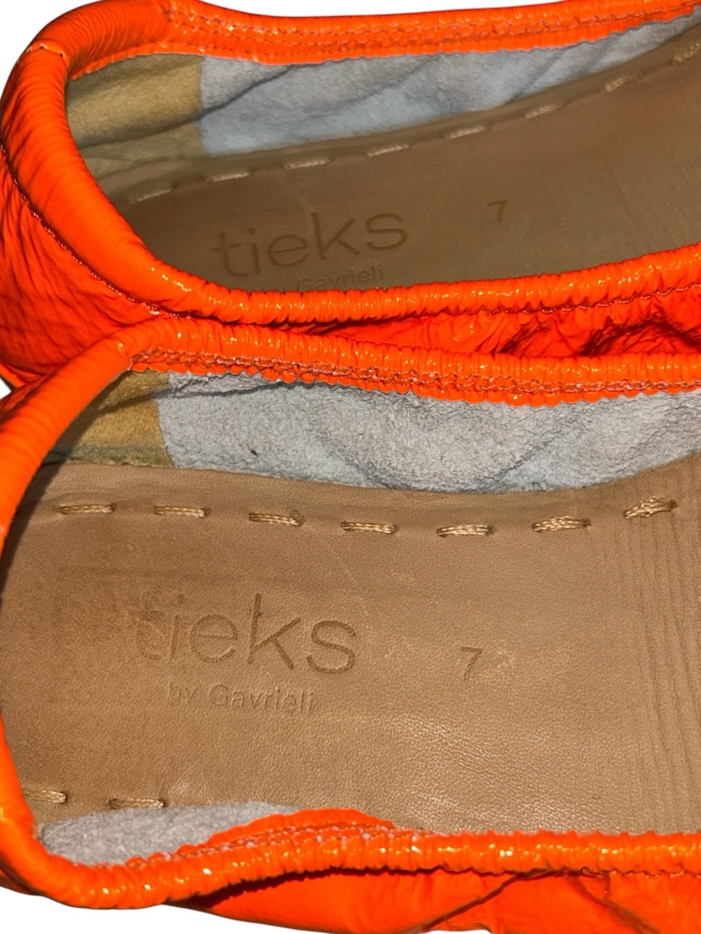Tieks By Gavrieli Outrageous Orange Patent Leather Ballet Flats Shoes Size 7 - Picture 7 of 9